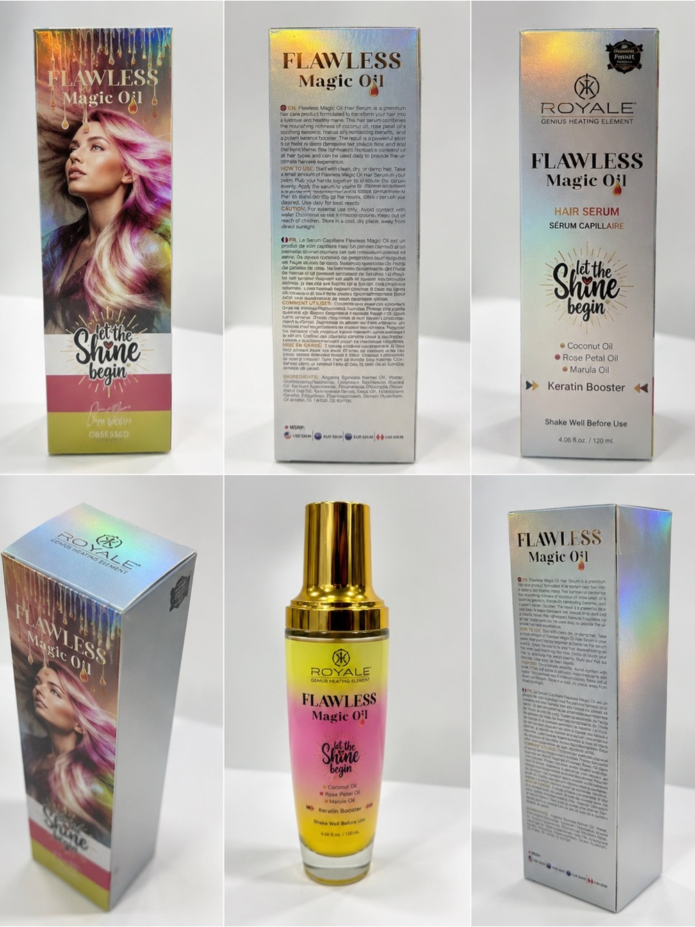 Royale Flawless Magic Oil Hair Serum — Yellow & Pink
